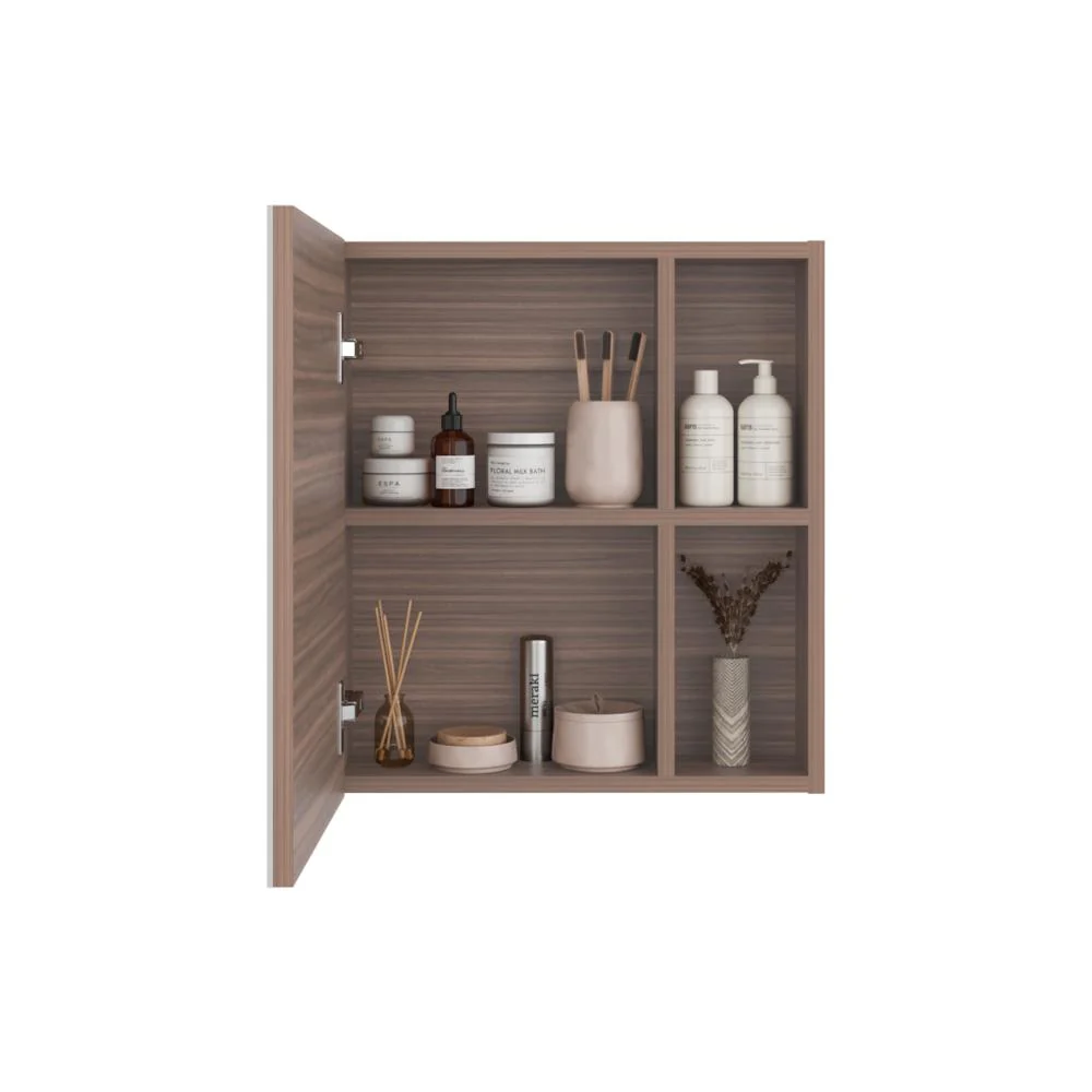 Gabinete de Baño Labell, Avellana, con Puerta Espejo y Entrepaños - Image 4