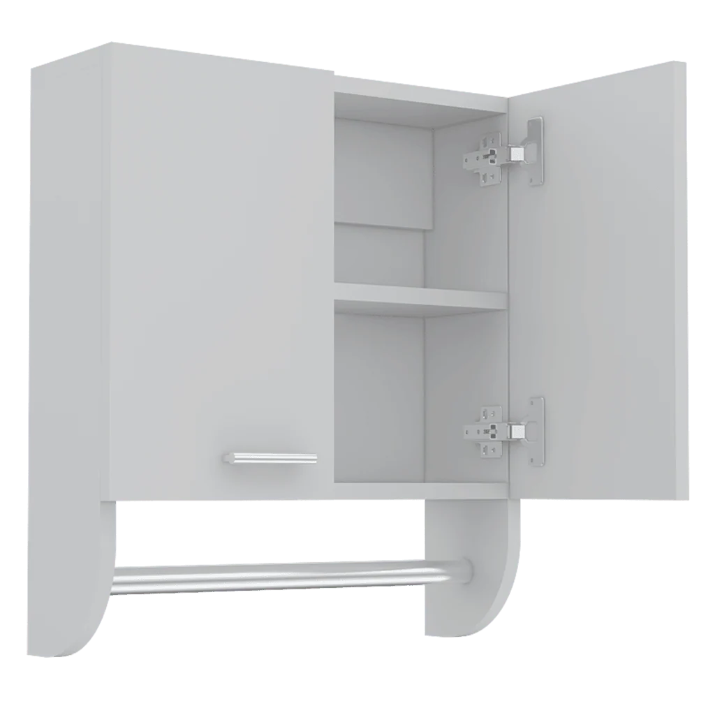Gabinete de Baño Lupek, Blanco, con Tubo y Manija Metálicas X2 - Image 4