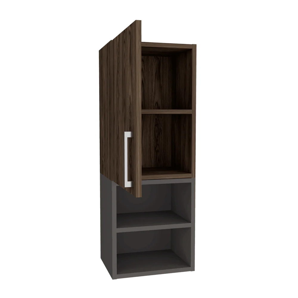 Gabinete de Baño Oporto, Chocolate y Plata Oscuro, con espacio para guardar objetos de aseo personal X2 - Image 2