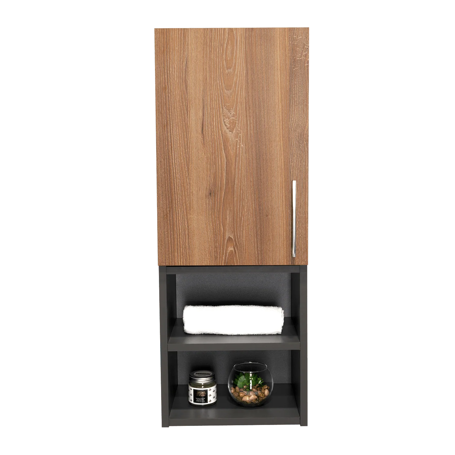 Gabinete de Baño Oporto, Miel y Plata Oscuro, con espacio para guardar objetos de aseo personal X2 - Image 4