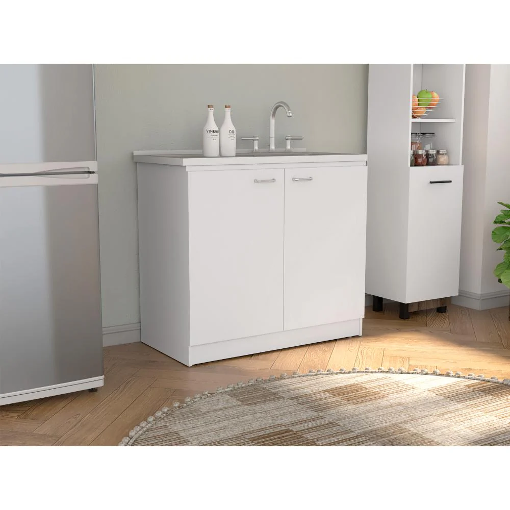Gabinete Inferior Cantabria, Blanco, Ideal Para Espacio Reducidos, con mesón derecho    ZF - Image 5