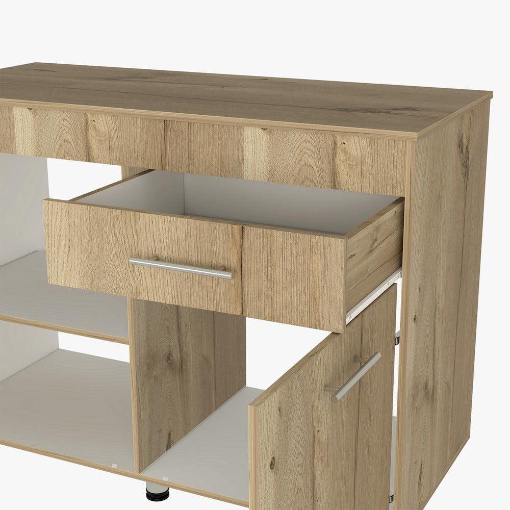 Gabinete Inferior Petra, Blanco y Café Claro, Mesón en Madera - Image 10
