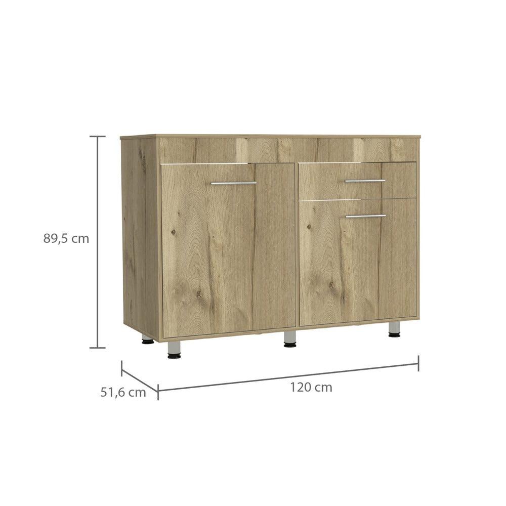 Gabinete Inferior Petra, Blanco y Café Claro, Mesón en Madera - Image 13