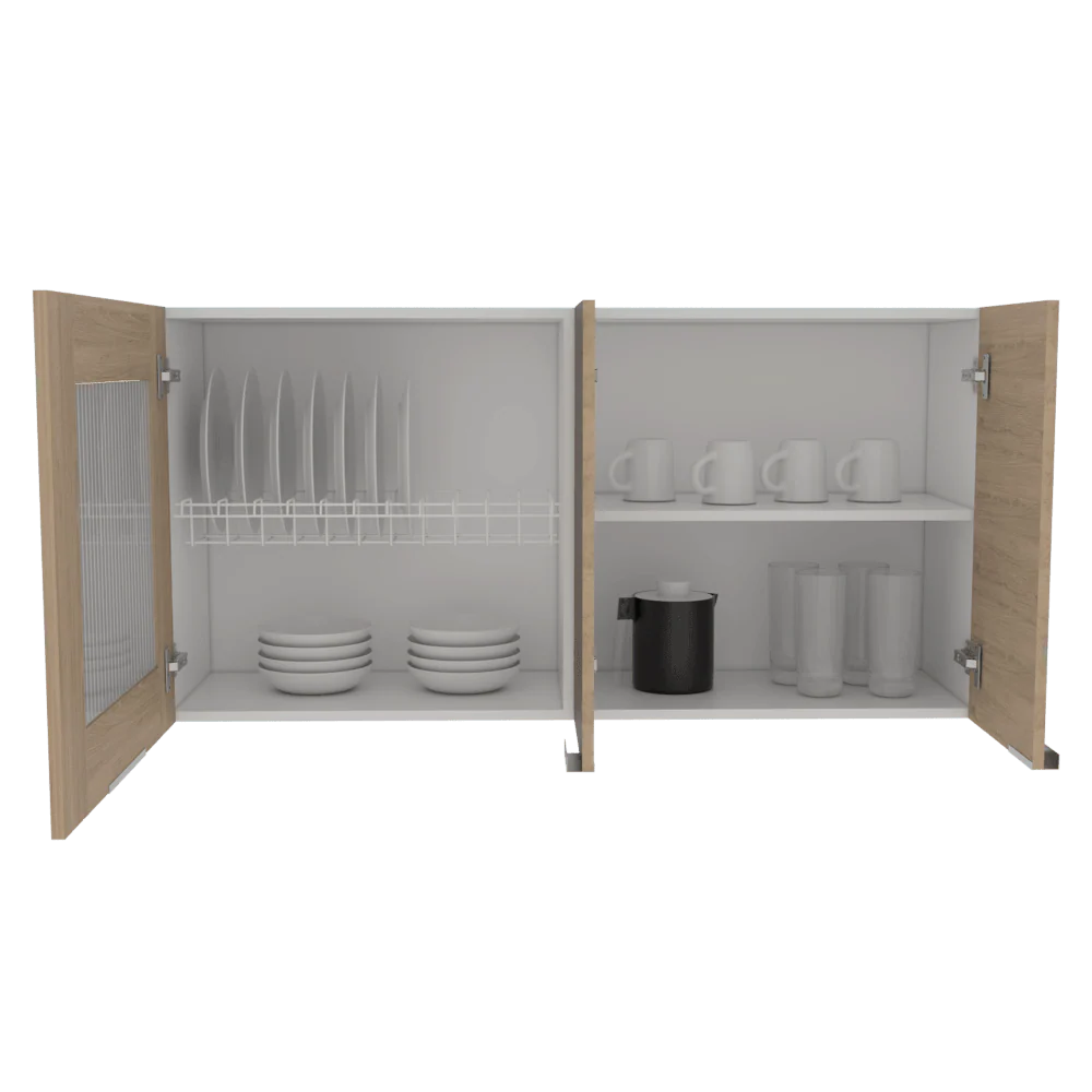 Gabinete Superior Diamante, Beige y Blanco, con Tres Puertas Abatibles - Image 4