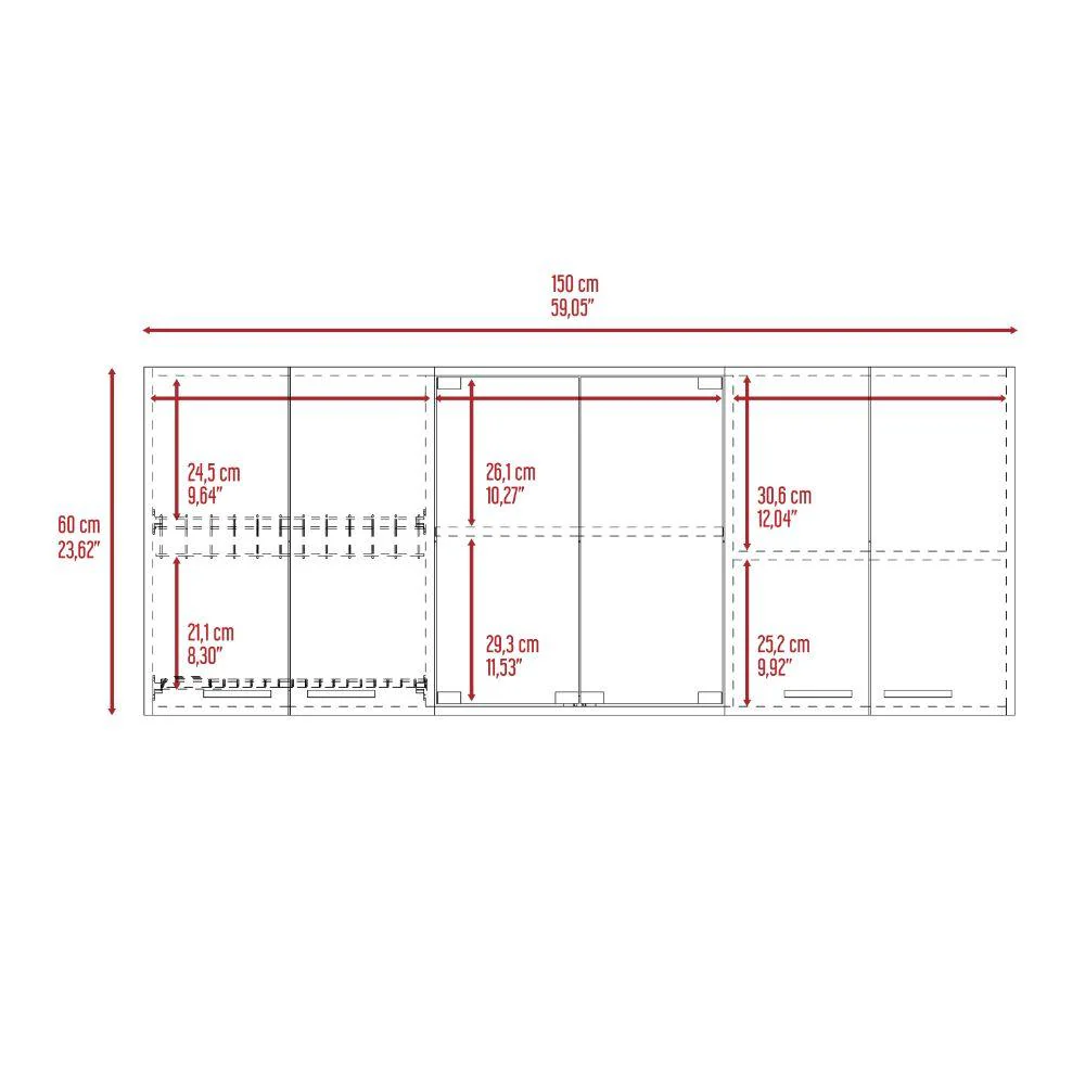 Gabinete Superior Frello 150, Wengue, Incluye Entrepaño Móvil Central ZF - Image 8