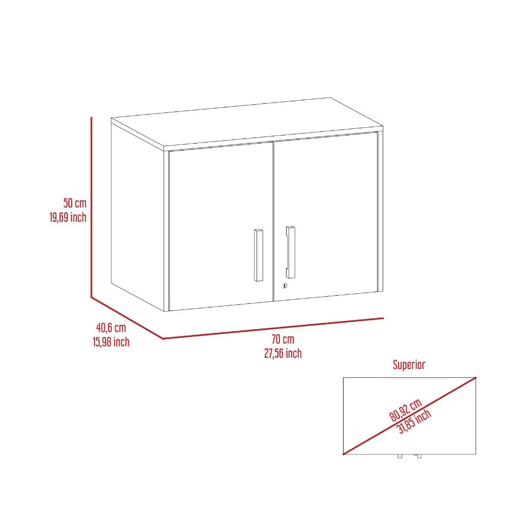 Gabinete superior Multiusos, Wengue, Con dos puerta batientes ZF - Image 11