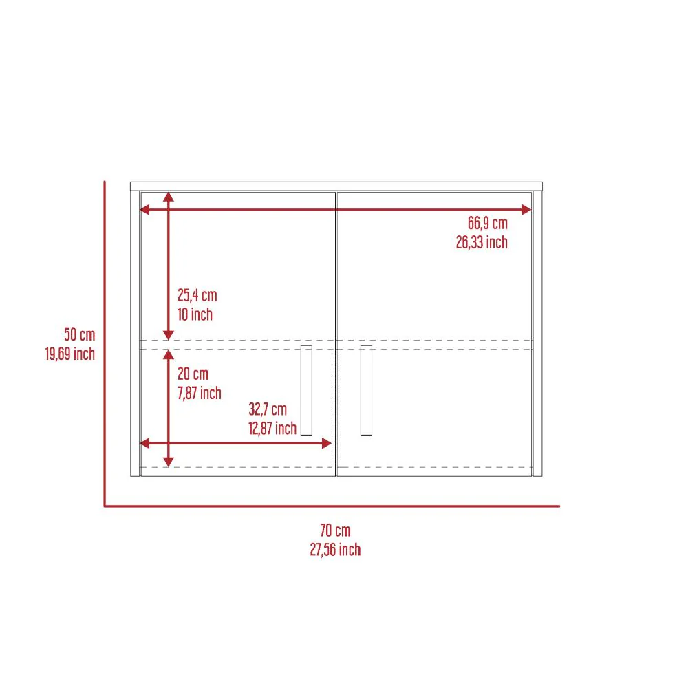 Gabinete superior Multiusos, Wengue, Con dos puerta batientes ZF - Image 12