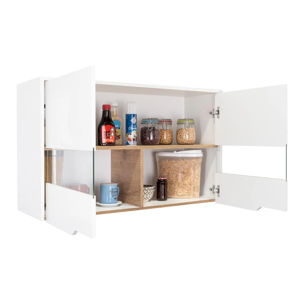 Gabinete Superior Soler, Blanco y Macadamia, con dos puertas y facil instalación  100 - Image 2