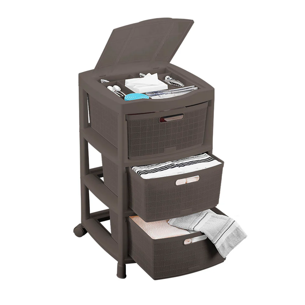 Gavetero fique con 3 gavetas y tapa organizadora mocca marca Rimax - Image 3