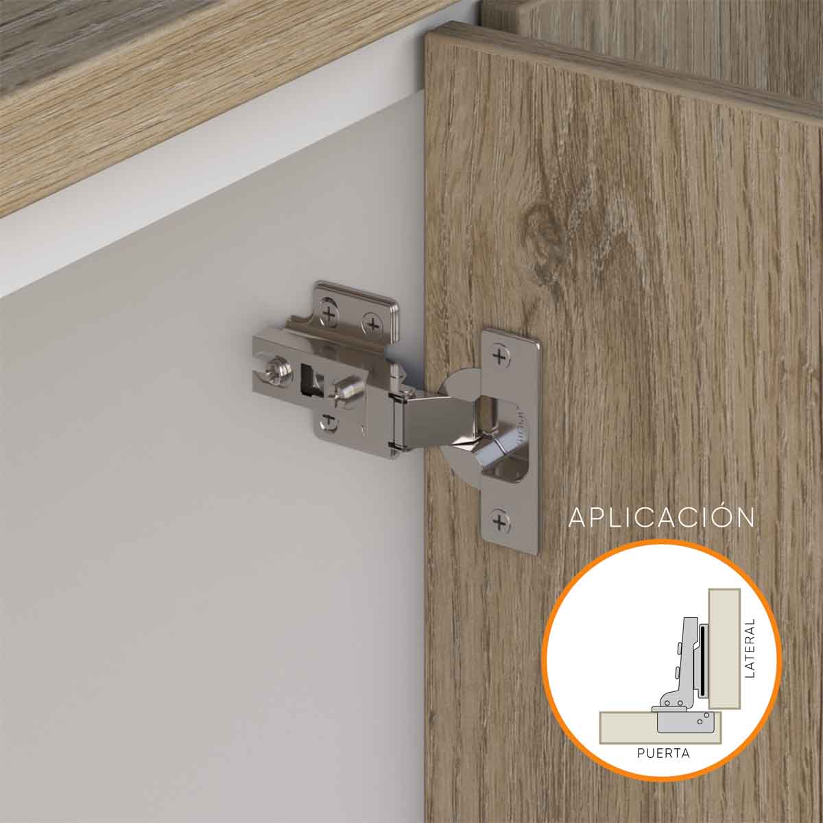 Bisagra de cazoleta para mueble sin presión - Image 3