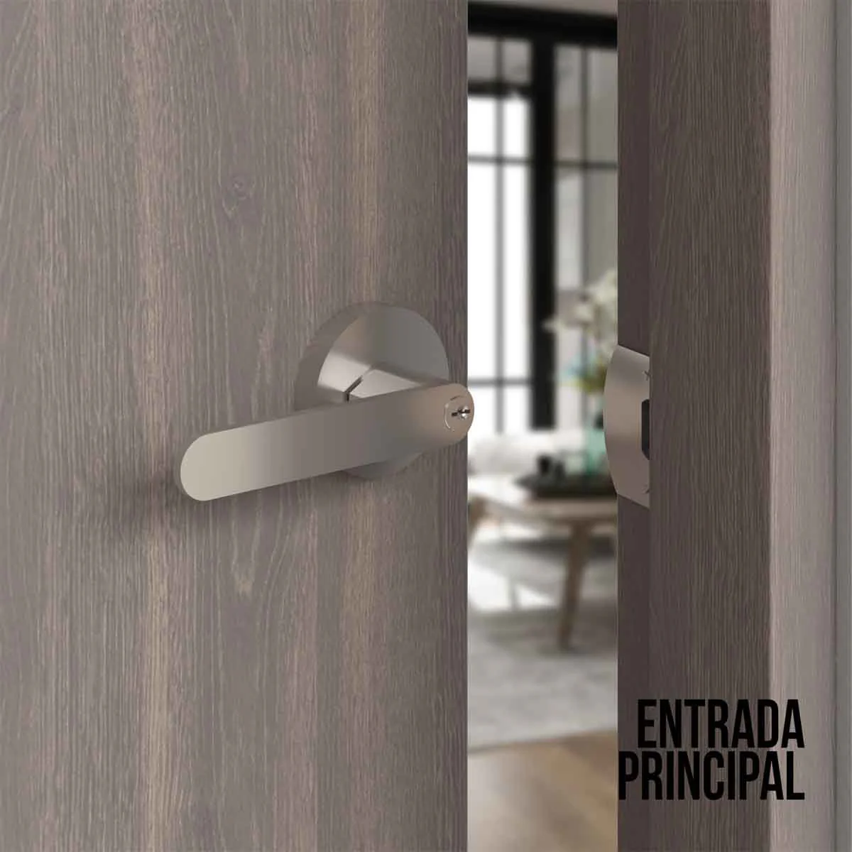 Cerradura chapa tubular premium palanca escudo redondo negra para puerta de paso - Image 16