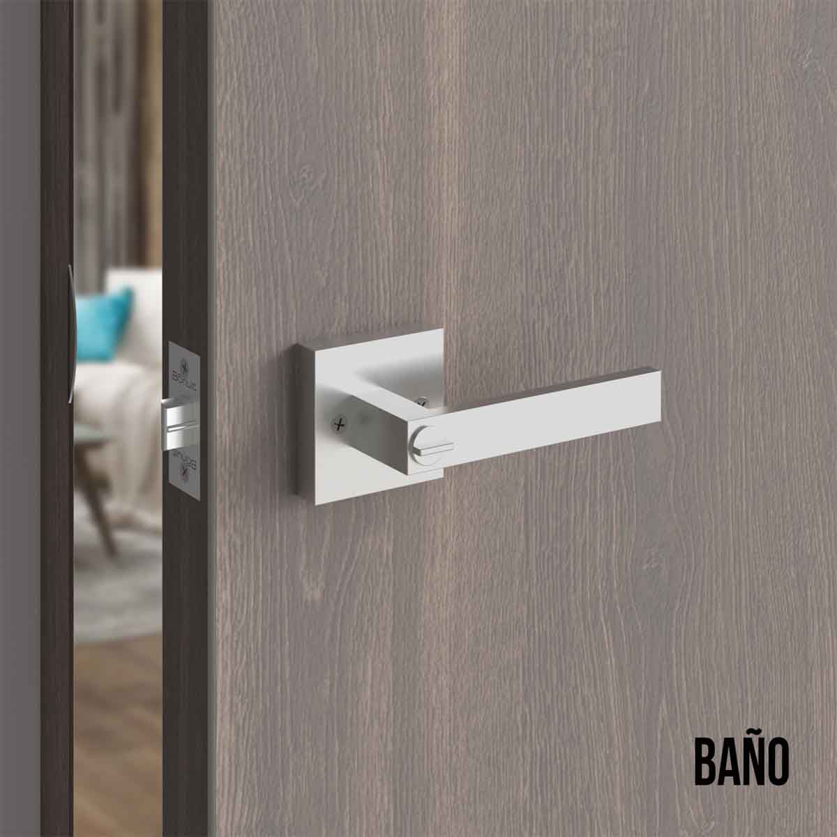 Cerradura chapa tubular premium palanca escudo cuadrado para puerta de paso - Image 5