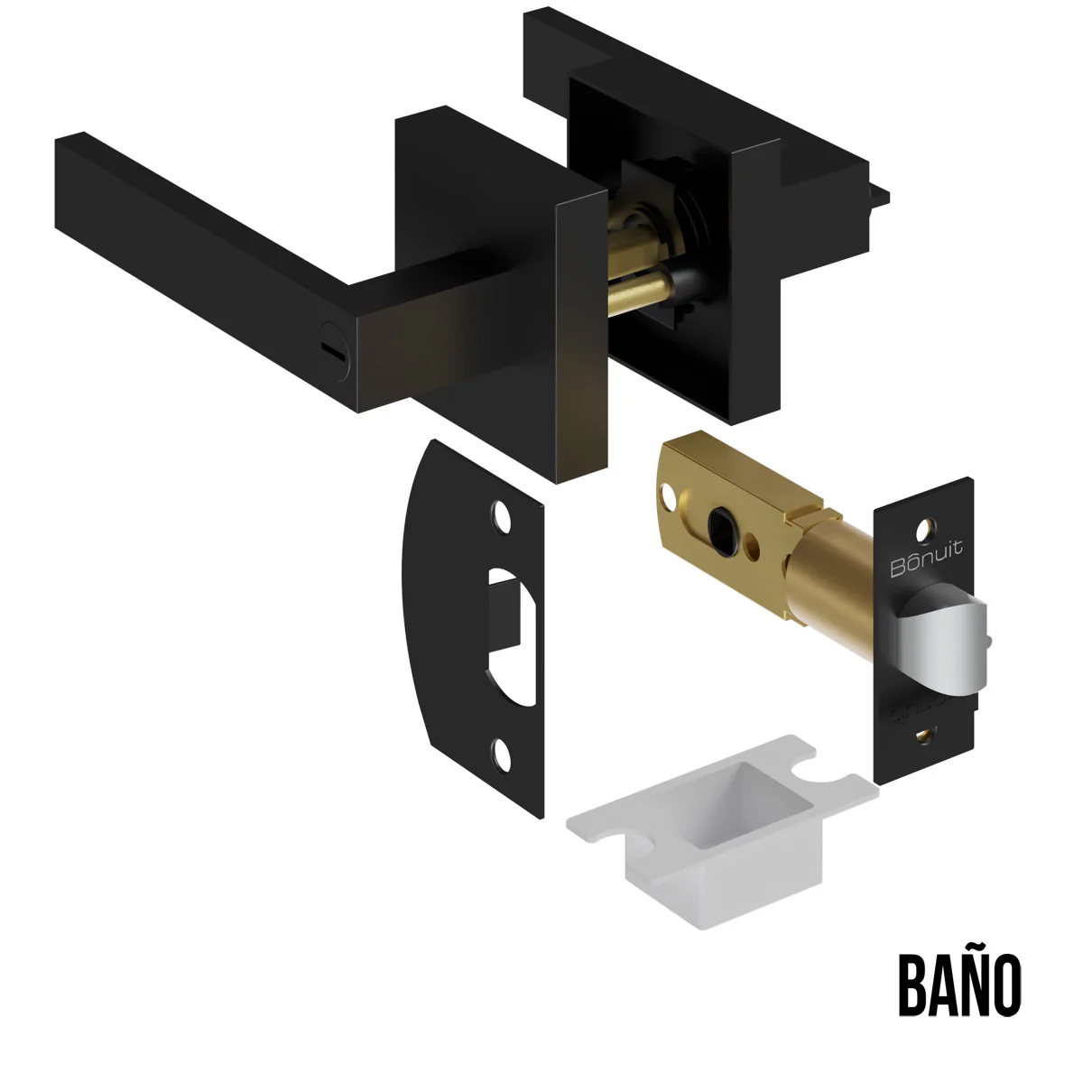 Cerradura chapa tubular premium palanca escudo cuadrado para puerta de paso - Image 6