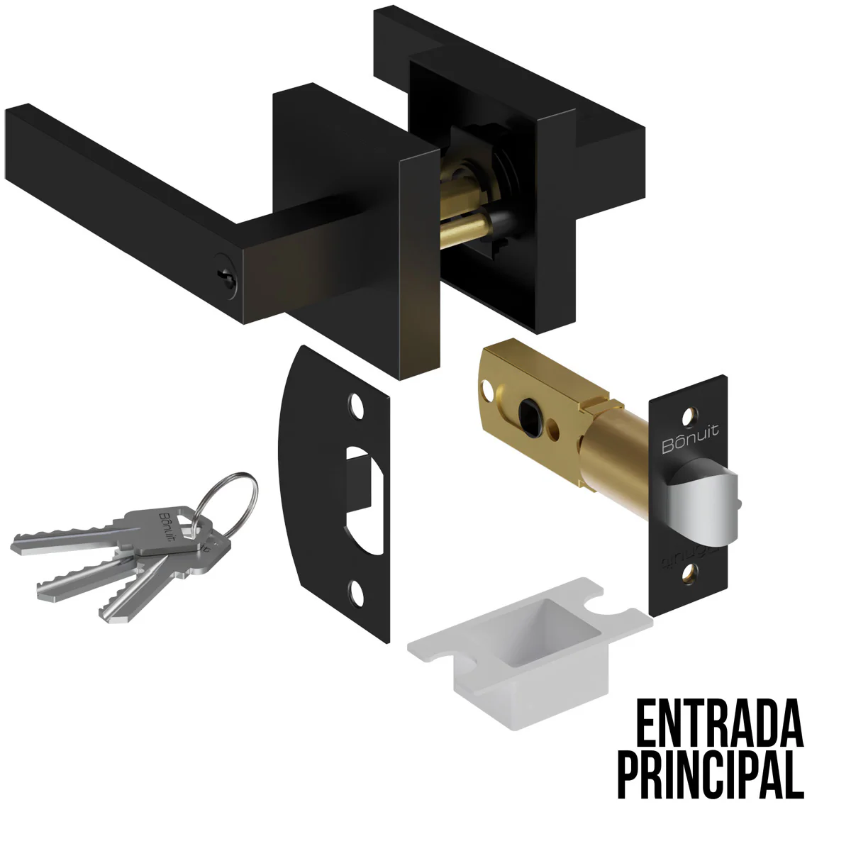 Cerradura chapa tubular premium palanca escudo cuadrado para puerta de paso - Image 9