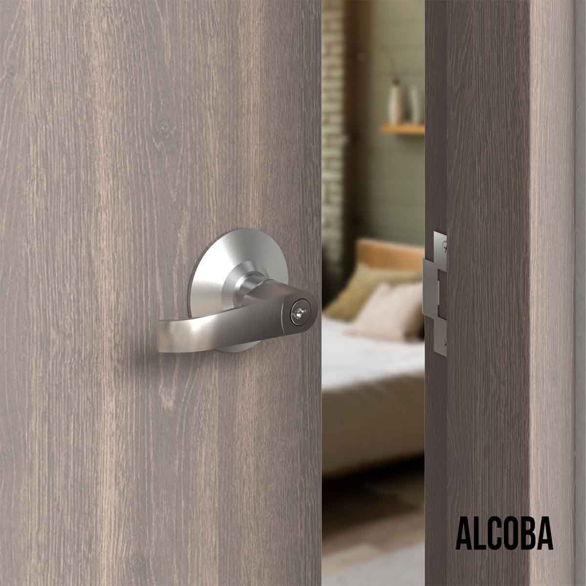 Cerradura chapa palanca estándar cilíndrica para puerta de paso - Image 10