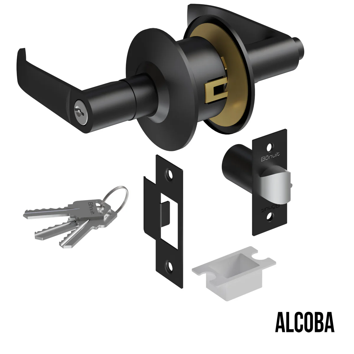 Cerradura chapa palanca estándar cilíndrica para puerta de paso - Image 3