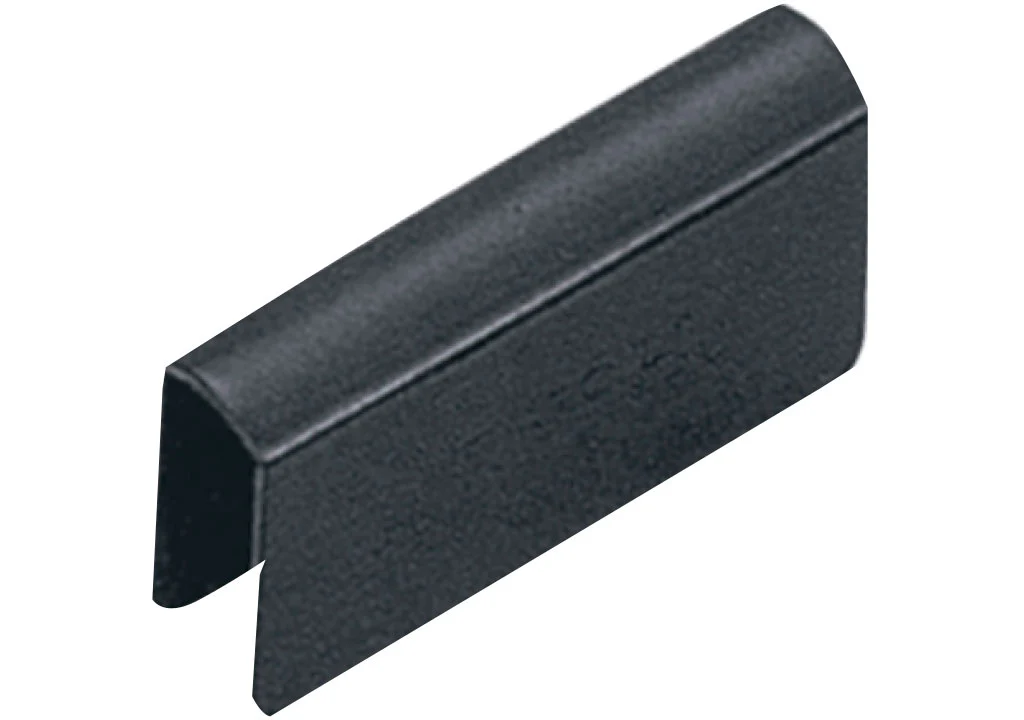 Complemento puerta de vidrio en u  negro con adhesivo
