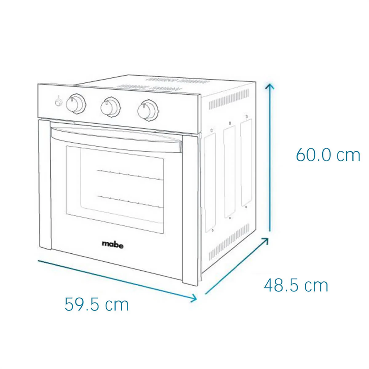 Horno a gas de 60 cm inoxidable 120 voltios con gratinador marca Mabe - Image 10
