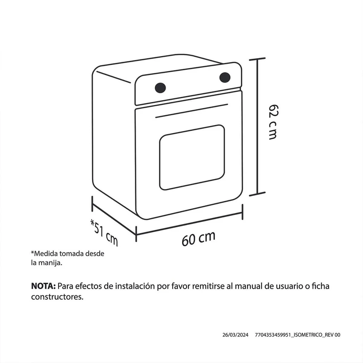 Horno mixto 60 cm negro a gas natural 120V marca Haceb - Image 5