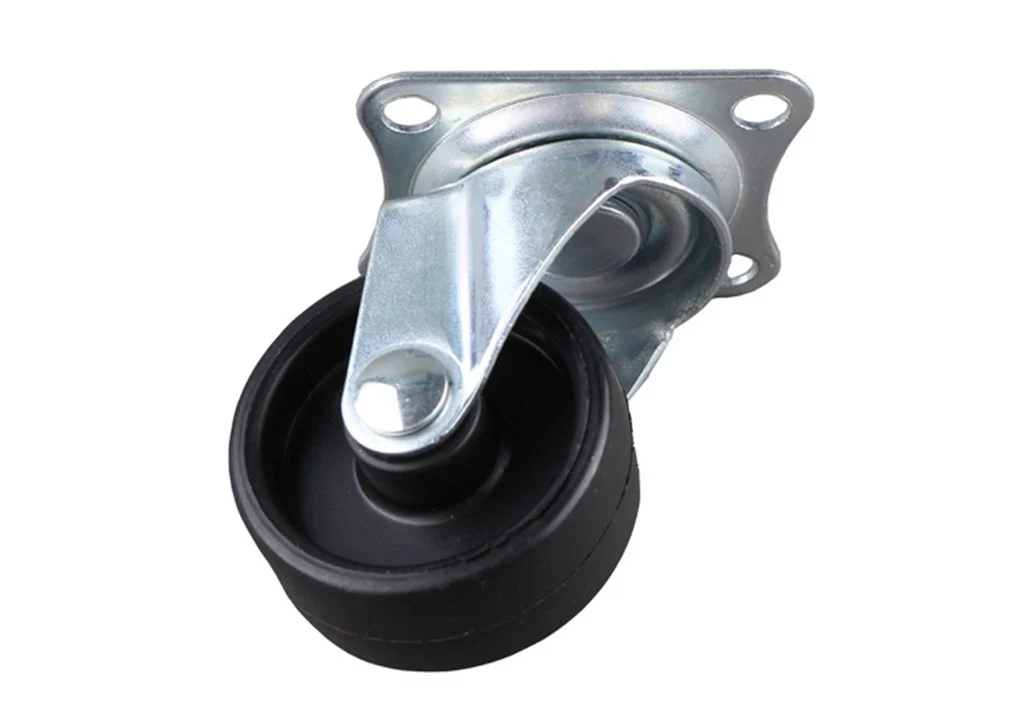 Rodachina. plast negra con fre. 25 kilos h: 51 mm ø 40 mm
