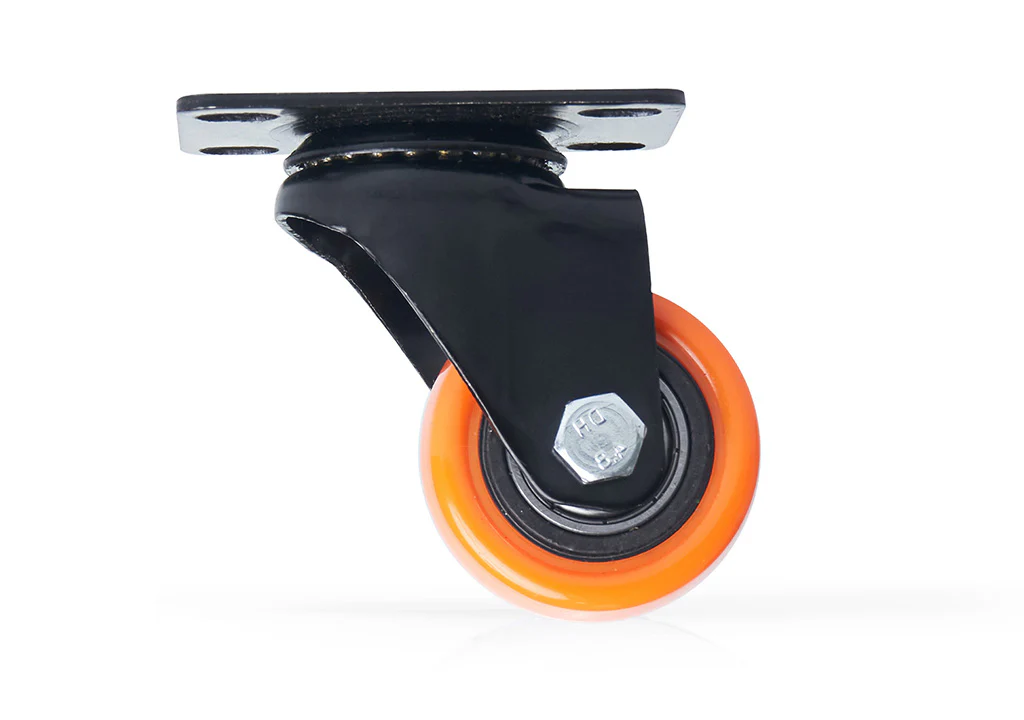 Rodachina plat pvc naranja día 40 mm sin freno