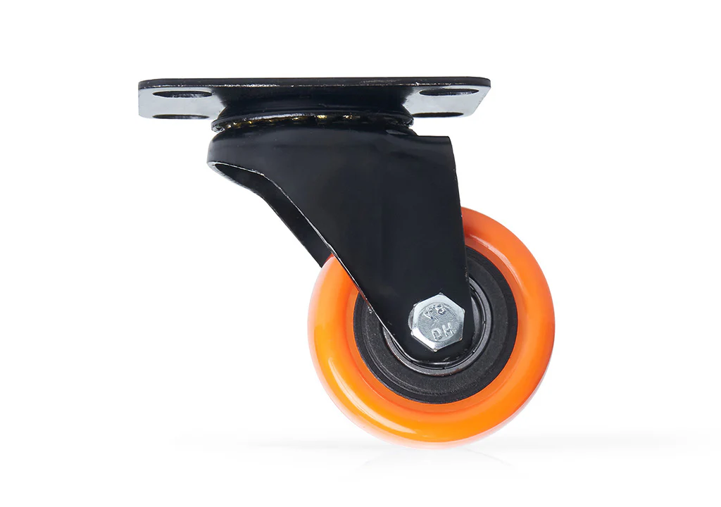 Rodachina plat pvc naranja día 50 mm sin freno