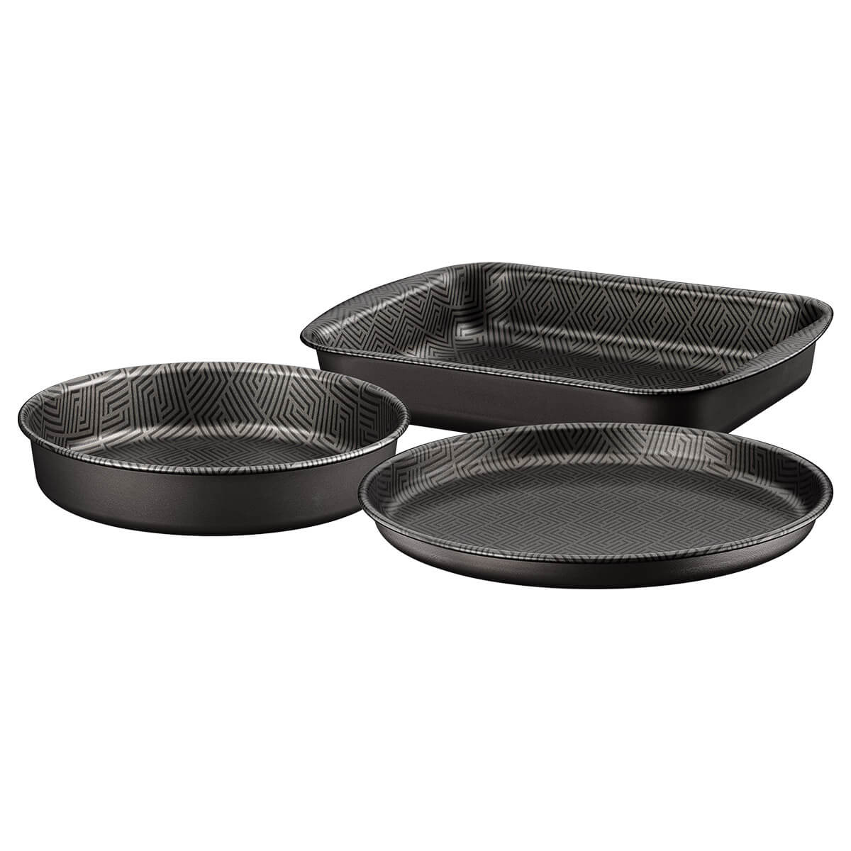 Juego de asaderas antiadherente color negro de 3 piezas Tramontina