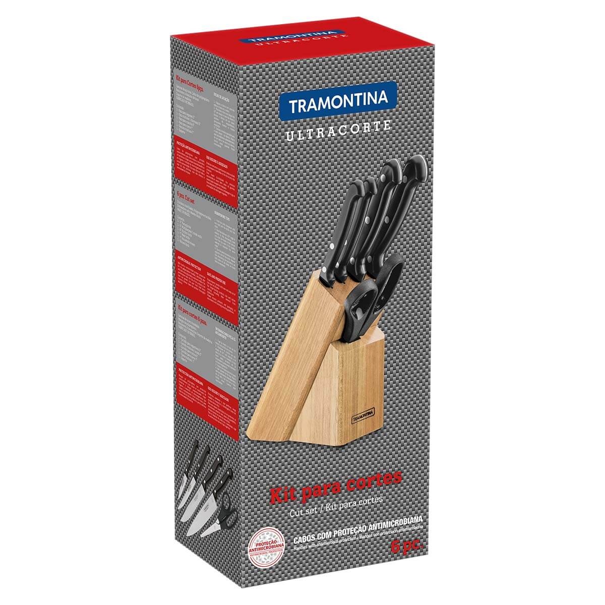 Juego de cuchillos ultracorte con soporte de madera 6 piezas Tramontina - Image 3