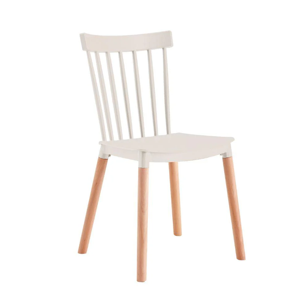 Kit de Dos Sillas Jeicob, Blanco y Café claro, cómodo asiento y patas en madera - Image 5