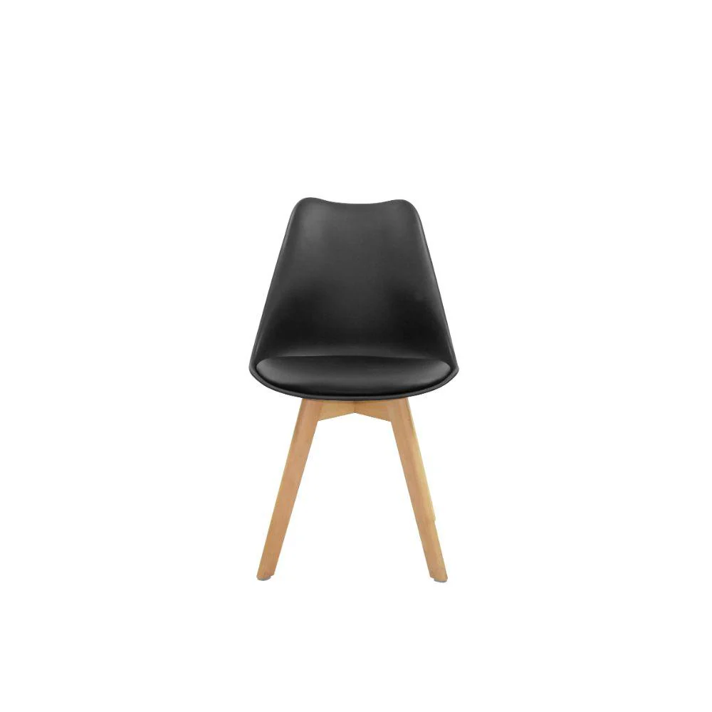 Kit de Dos Sillas Sasha, Negro y Café claro, cómodo asiento y patas en madera - Image 3