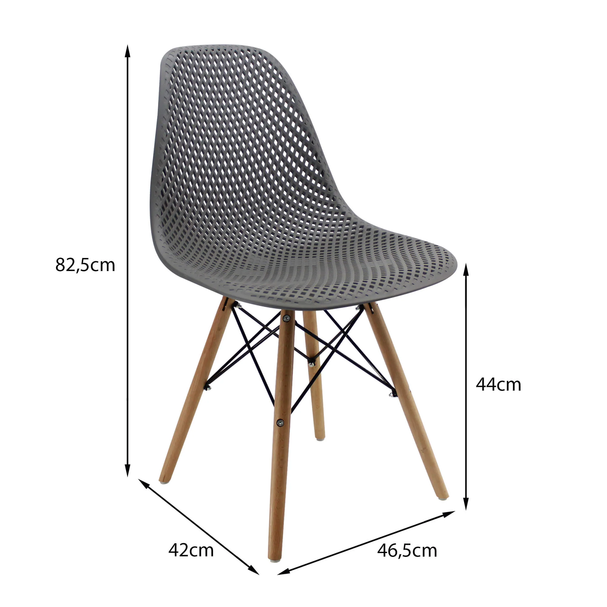 Kit por 2 sillas de comedor colmeia tipo Eames color gris - Image 6