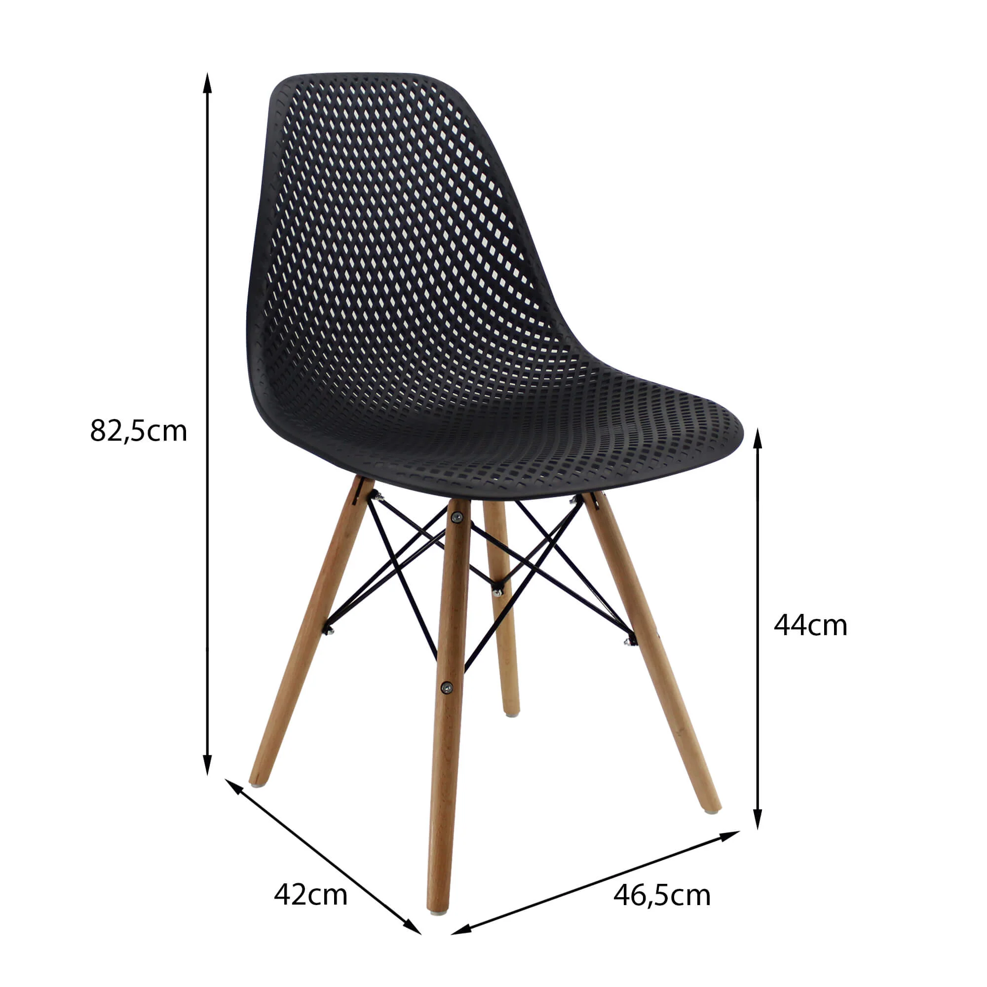 Kit por 2 sillas de comedor tipo Eames color negro - Image 6
