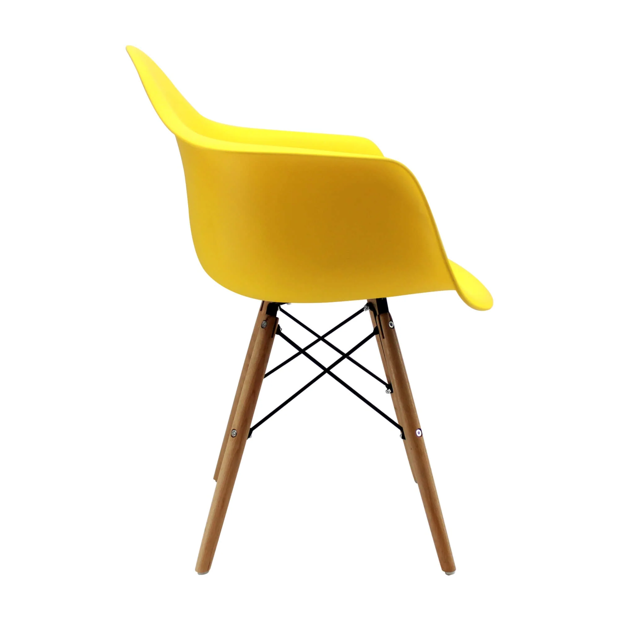 Kit por 2 sillas de comedor DKR tipo Eames brazos color amarillo - Image 5