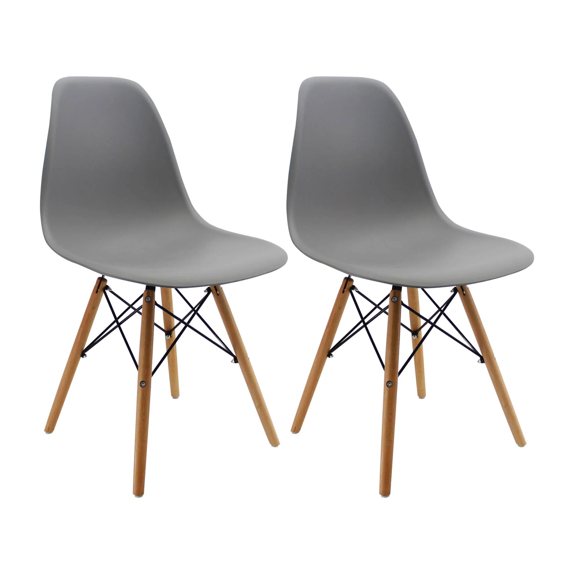 Kit por 2 sillas de comedor DKR tipo Eames color gris