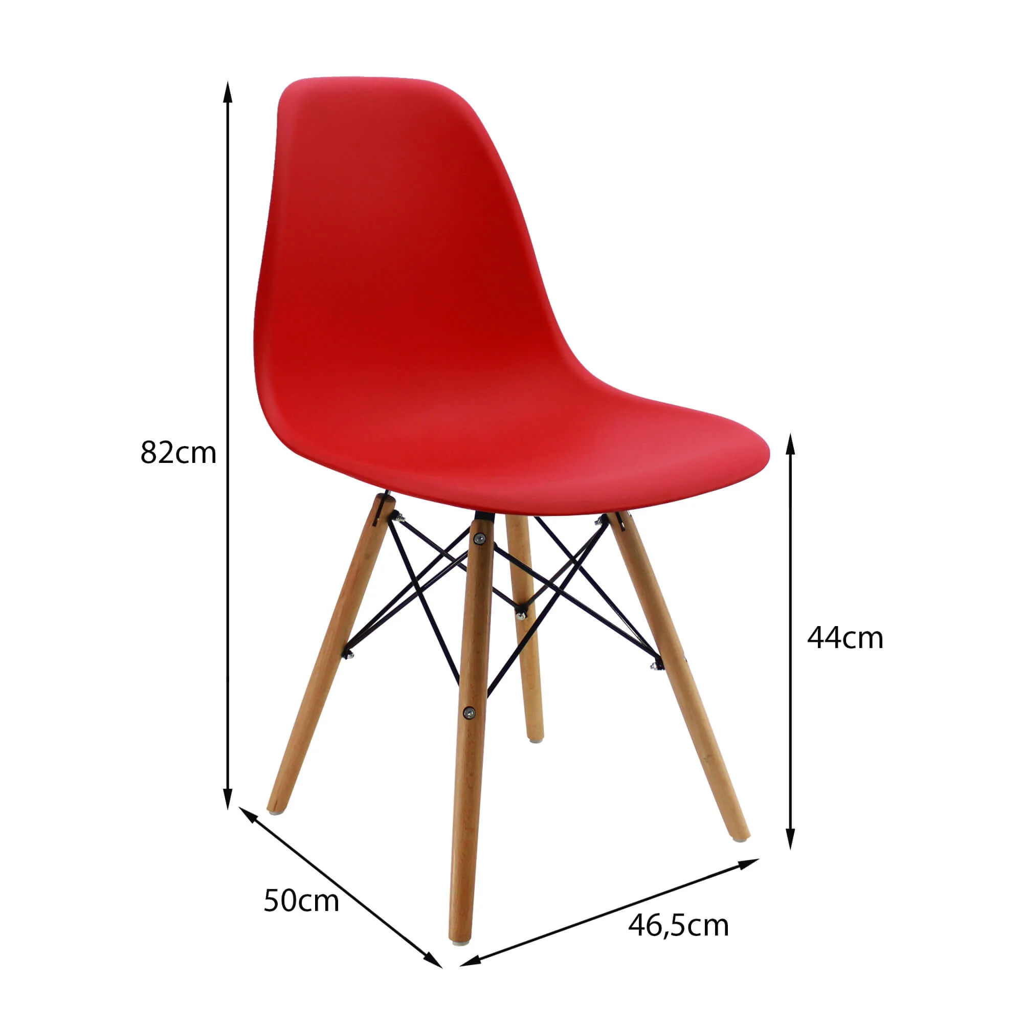 Kit por 2 sillas de comedor DKR tipo Eames color rojo - Image 6
