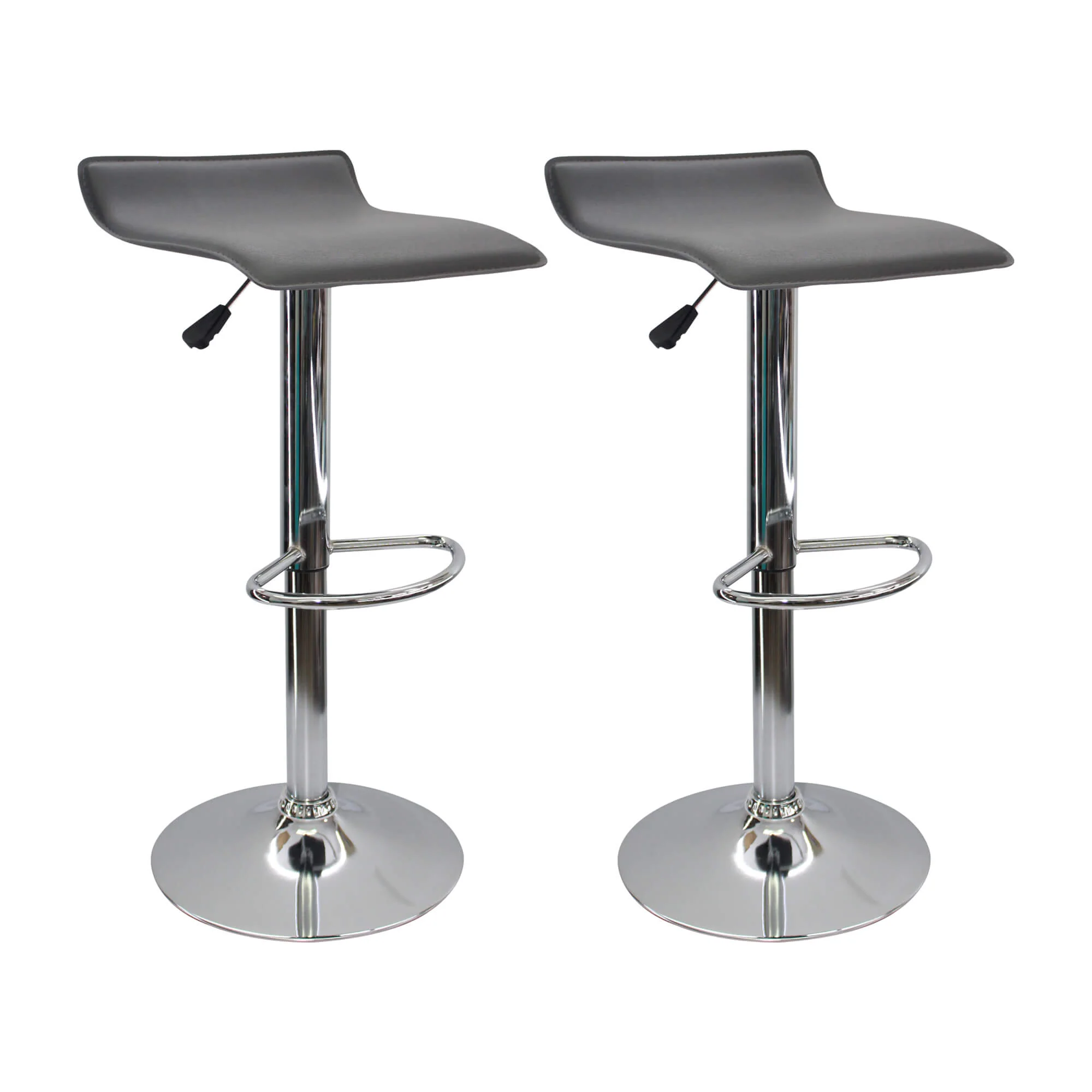 Kit por 2 sillas de barra wave color gris