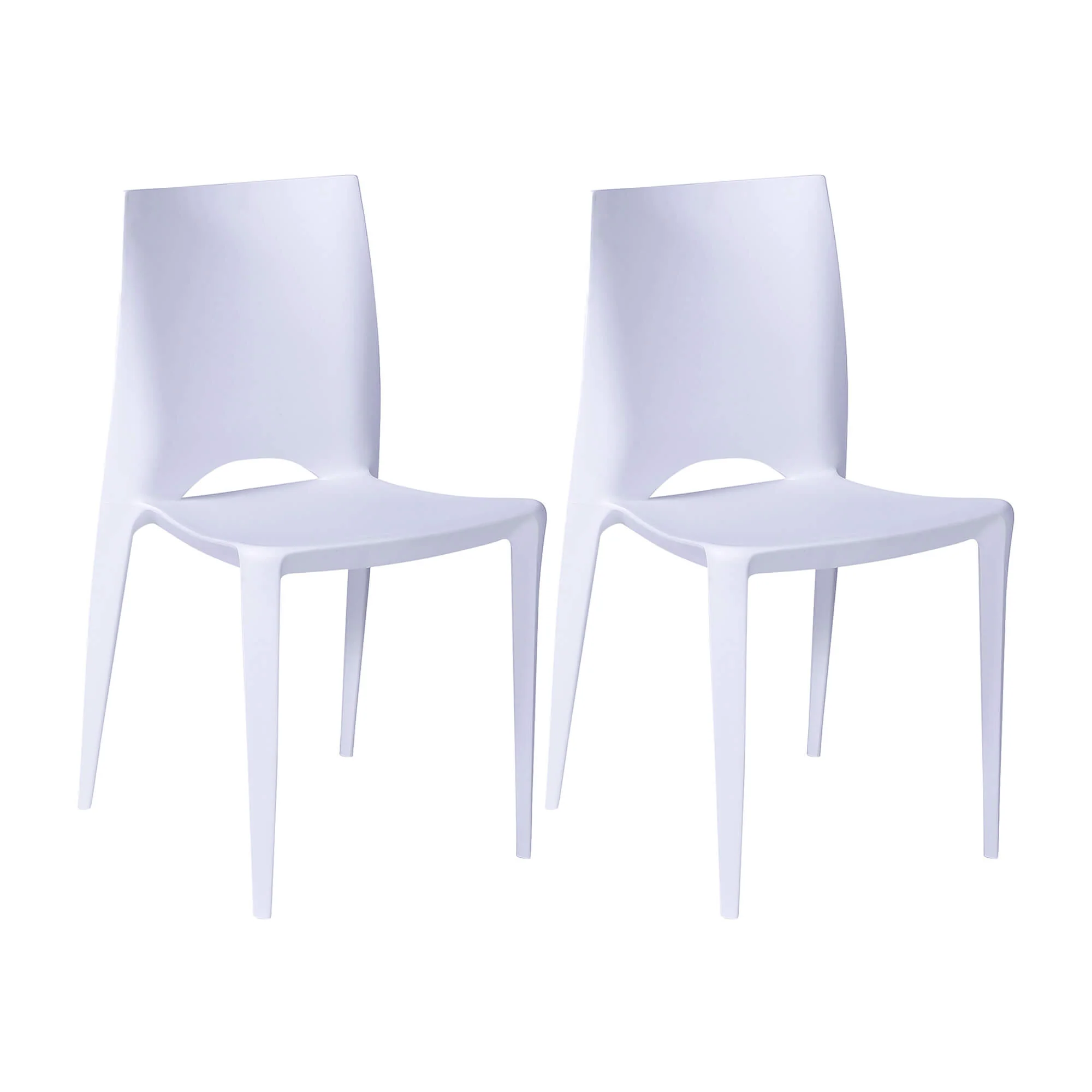 Kit por 2 sillas de exterior zoé para sala, comedor, jardín color blanco