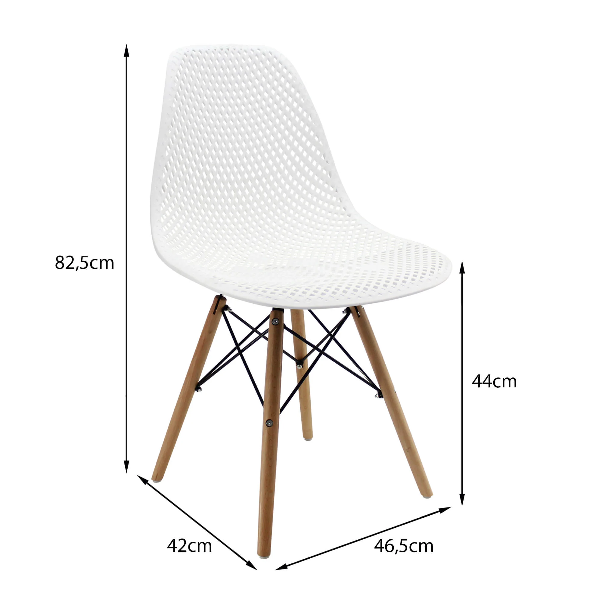 Kit por 4 sillas de comedor tipo Eames color blanco - Image 6