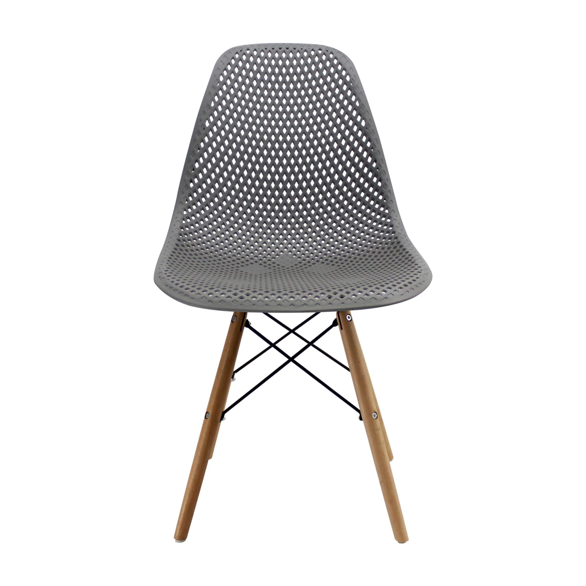Kit por 4 sillas de comedor Colmeia tipo Eames color gris - Image 2
