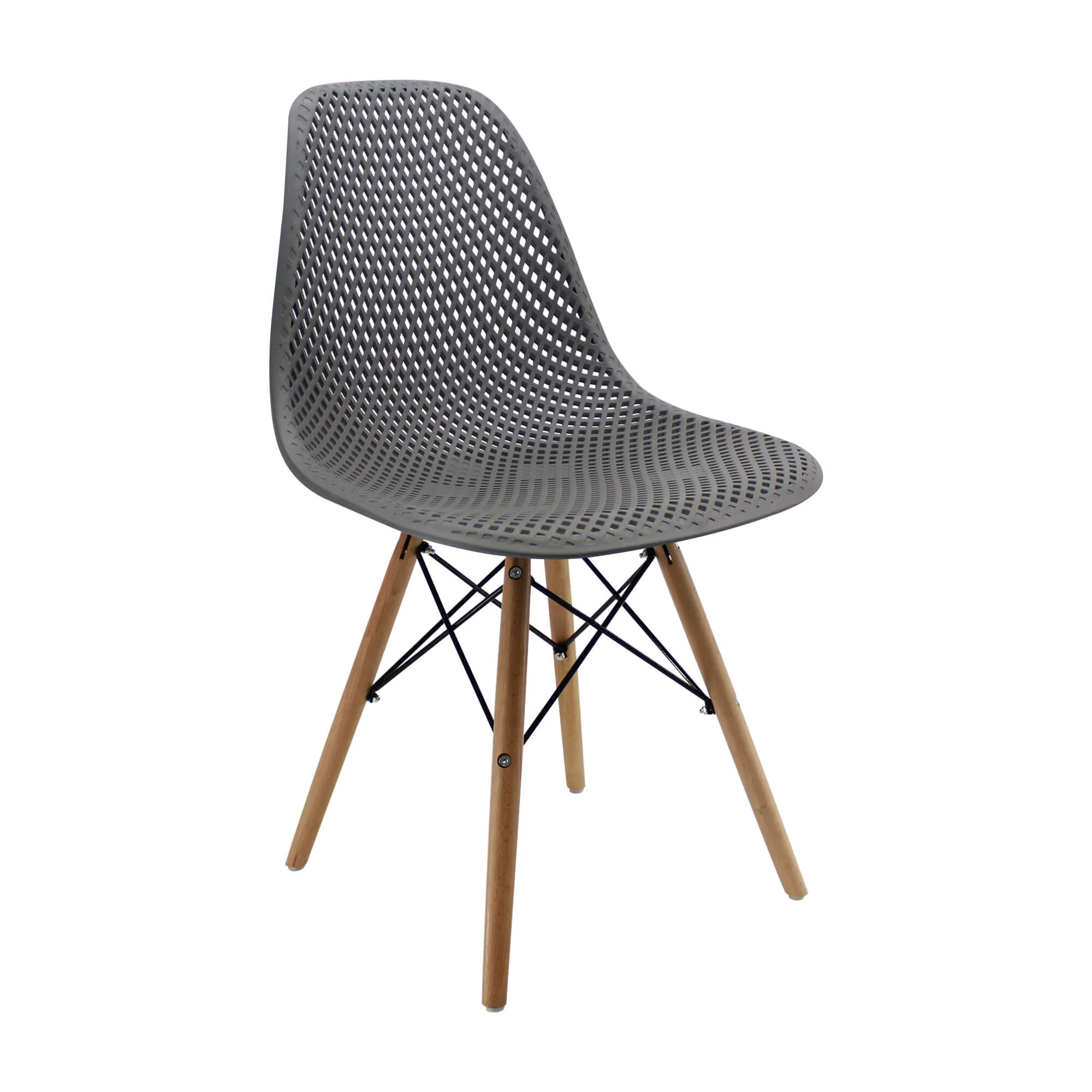 Kit por 4 sillas de comedor Colmeia tipo Eames color gris - Image 3