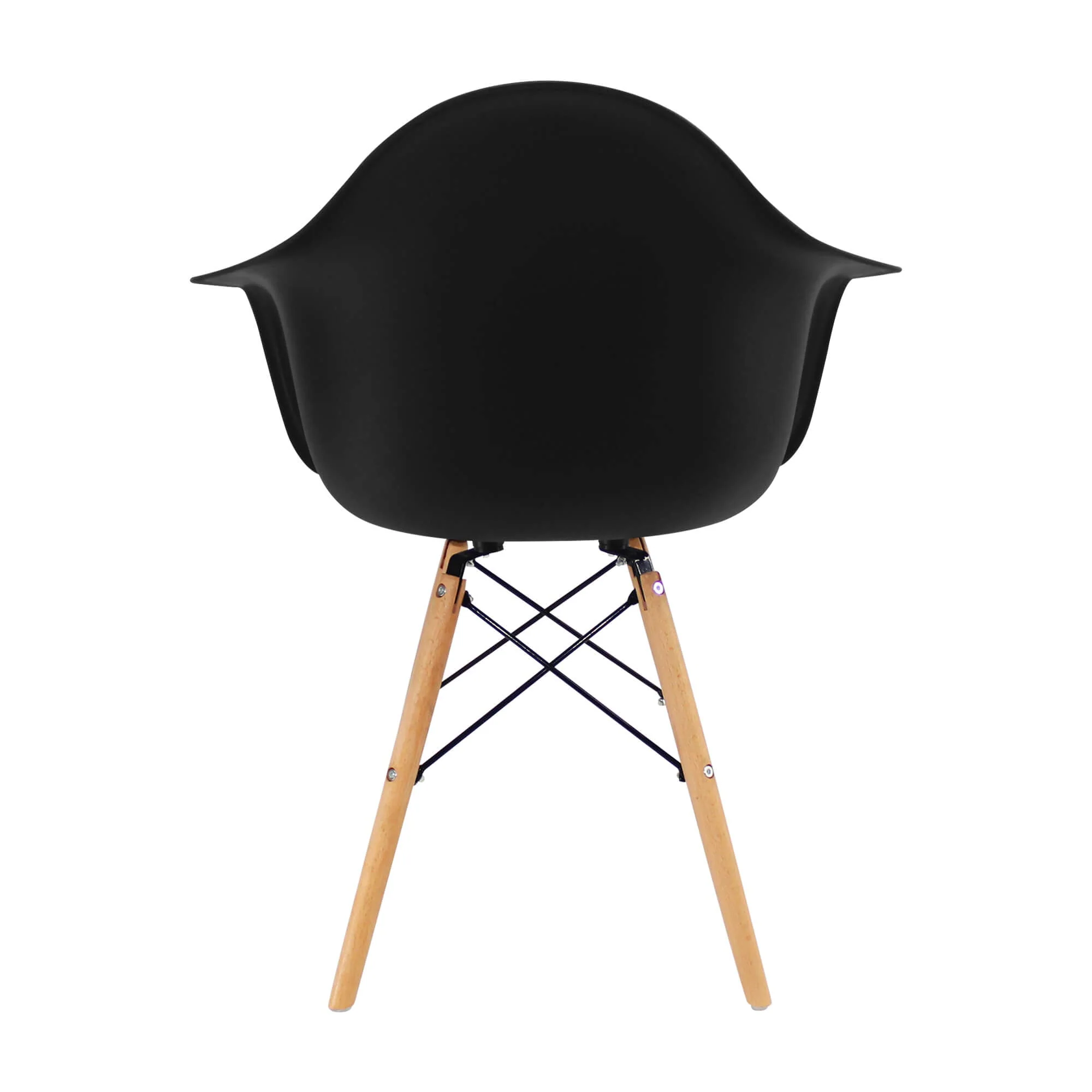 Kit por 4 sillas de comedor DKR tipo Eames brazos color negro - Image 3