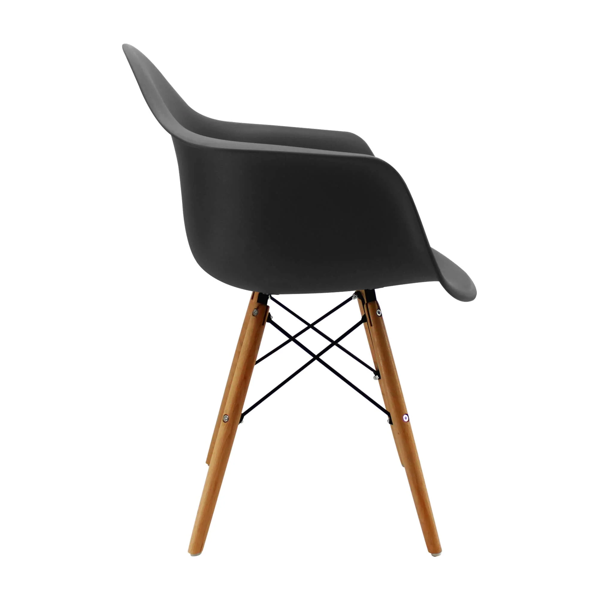 Kit por 4 sillas de comedor DKR tipo Eames brazos color negro - Image 4
