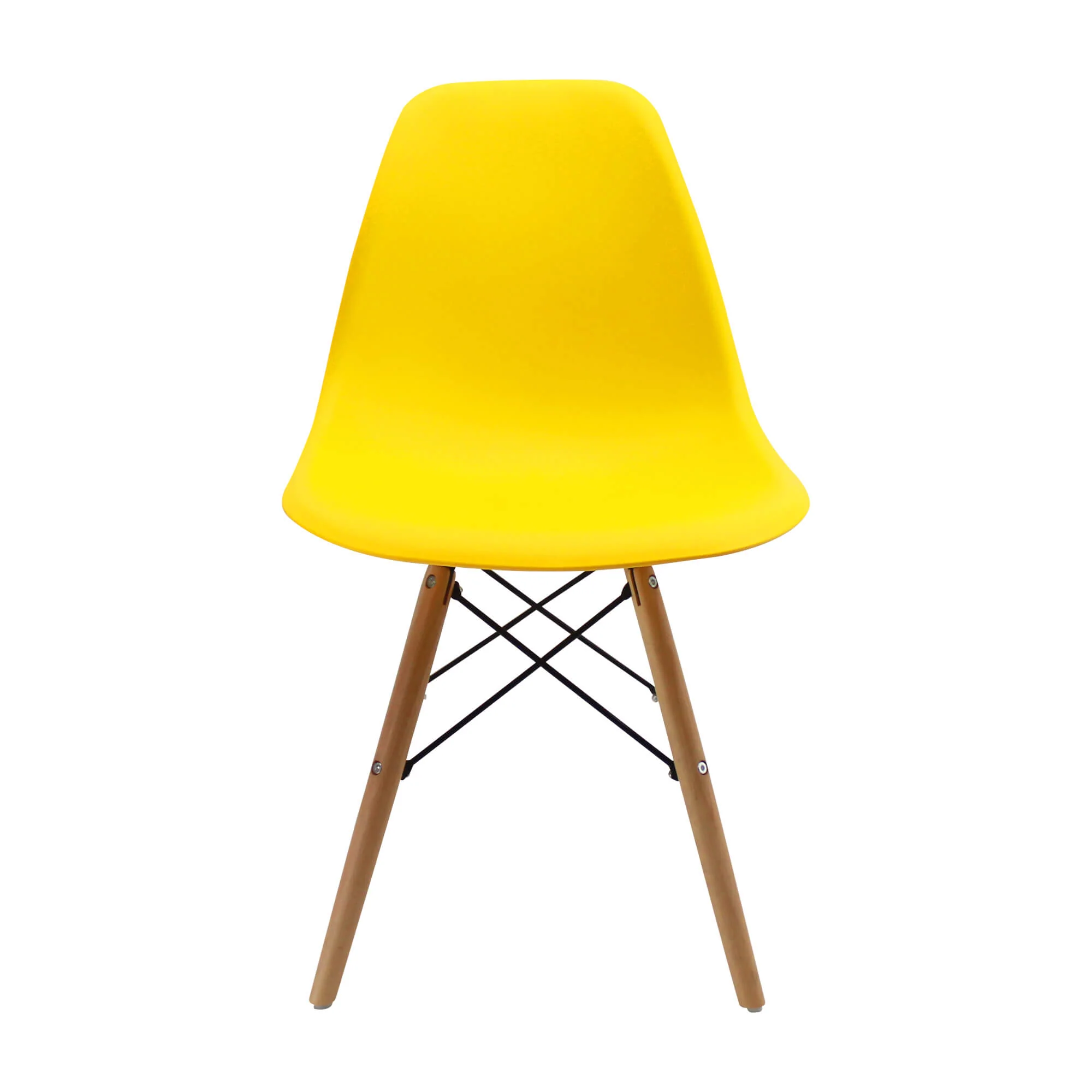 Kit por 4 sillas de comedor DKR tipo Eames para comedor color amarillo - Image 2