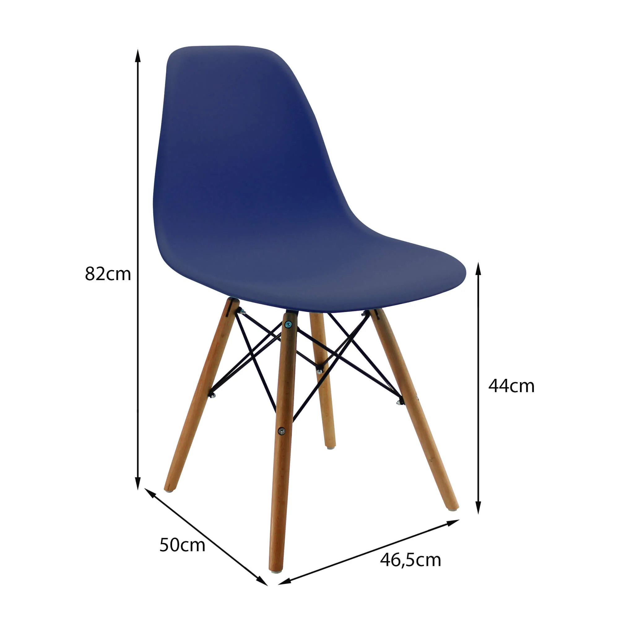 Kit por 4 sillas de comedor  DKR tipo Eames color azul oceano - Image 6