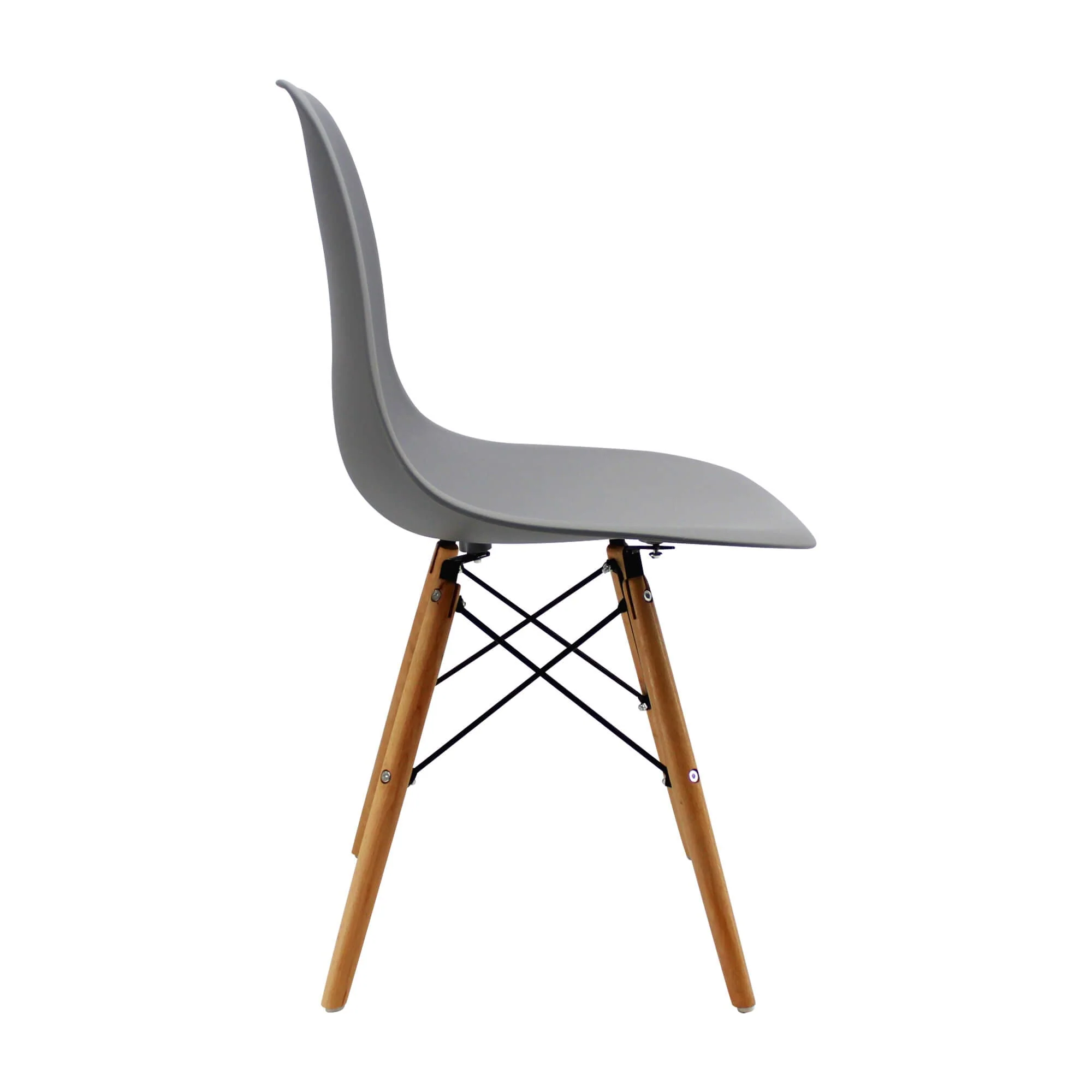 Kit por 4 sillas de comedor DKR tipo Eames color gris - Image 3