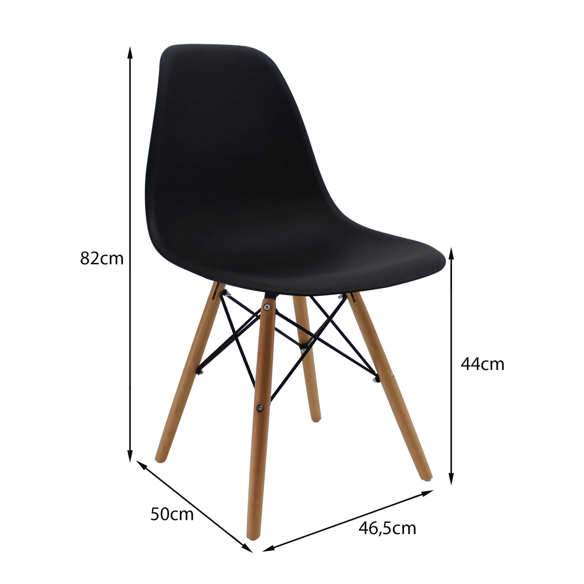 Kit por 4 sillas de comedor DKR tipo Eames color negro - Image 6