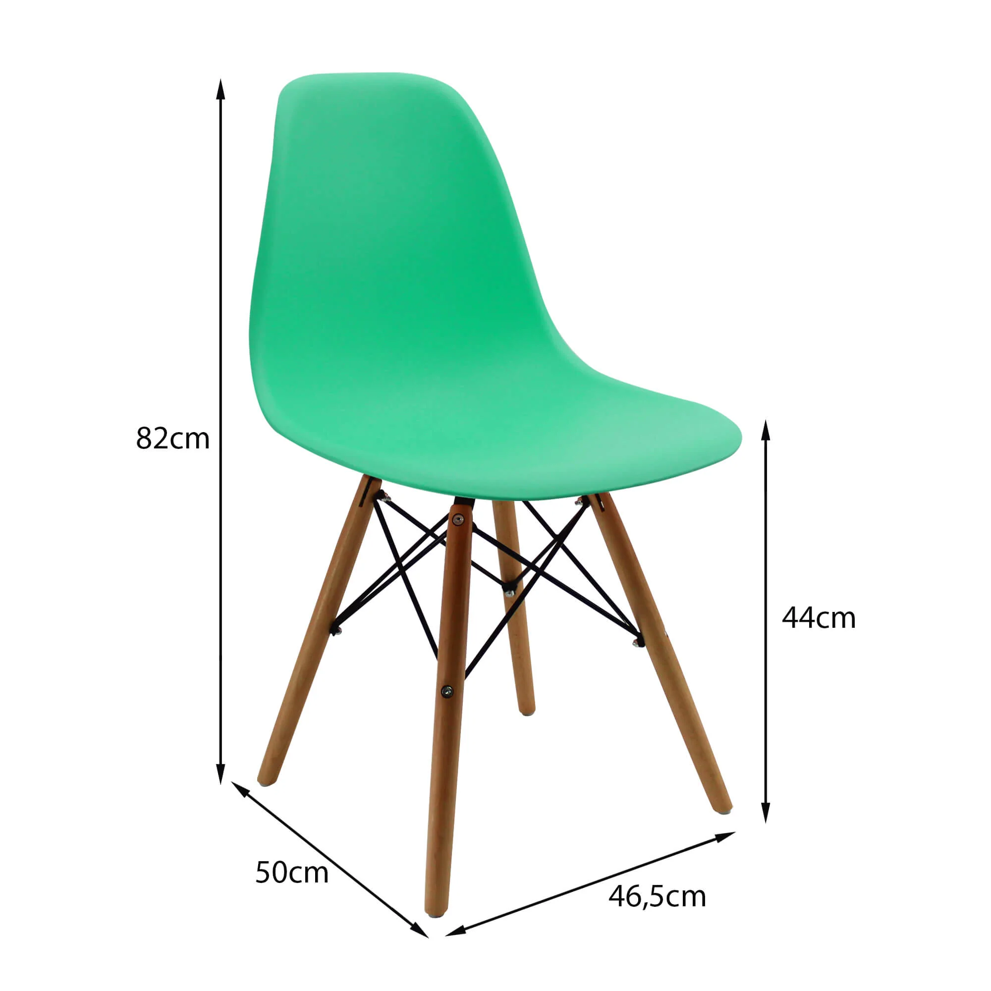 Kit por 4 sillas de comedor DKR tipo Eames color verde menta - Image 6