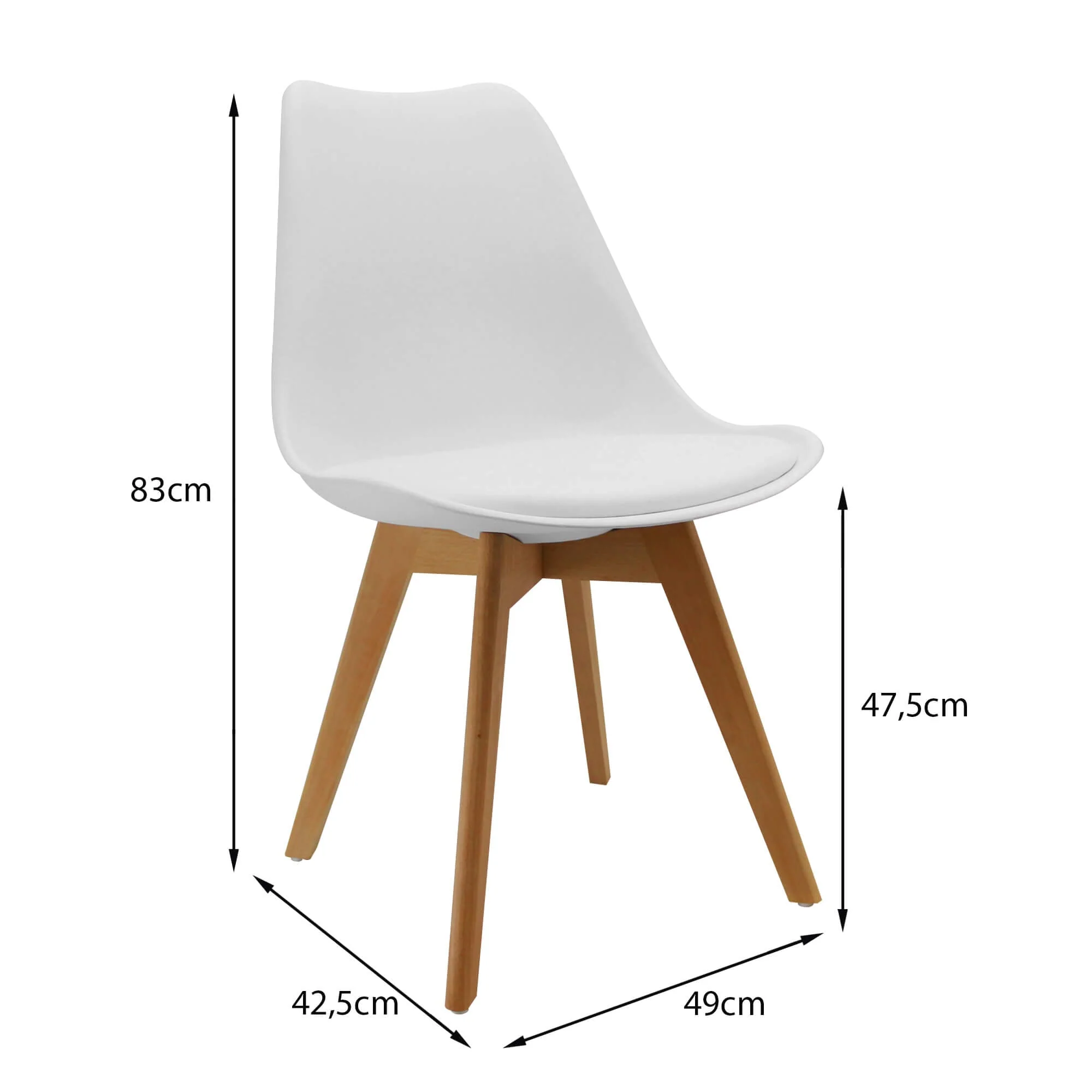 Kit por 4 sillas de comedor Joly color blanco - Image 6