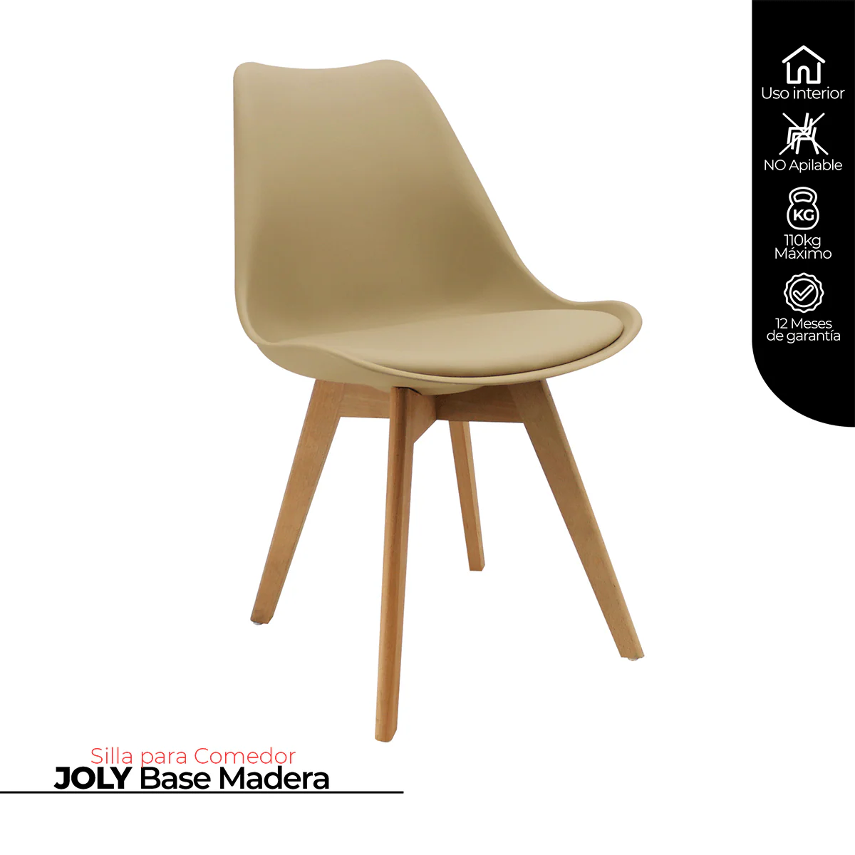 Kit Por 4 Silla Joly color beige - Image 6