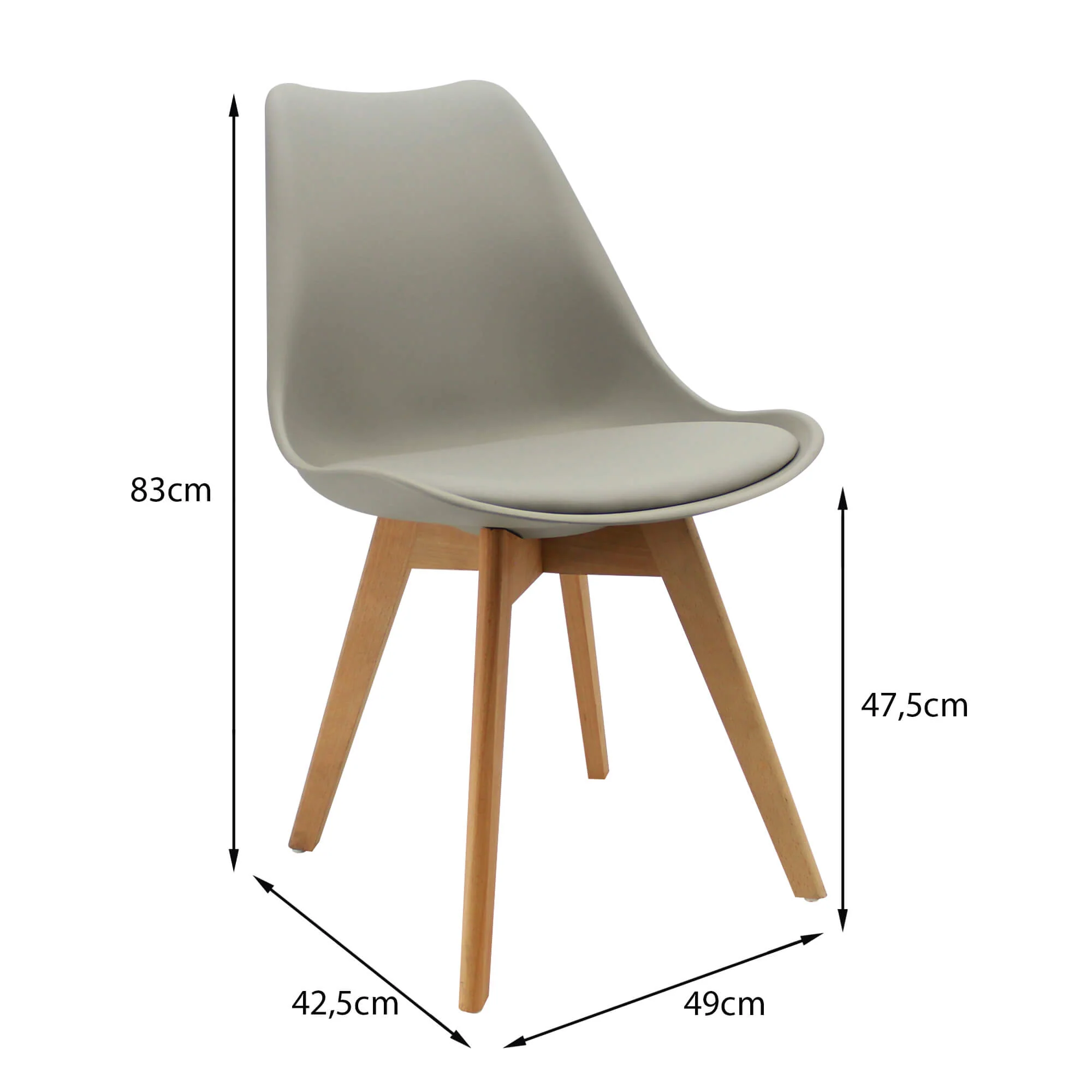 Kit por 4 sillas de comedor color color gris - Image 6